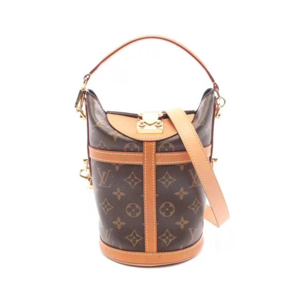 Louis Vuitton Duffle Bag Handbag Canvas Leather Monogram Brown